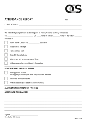 OCS - Attendance Report Pad